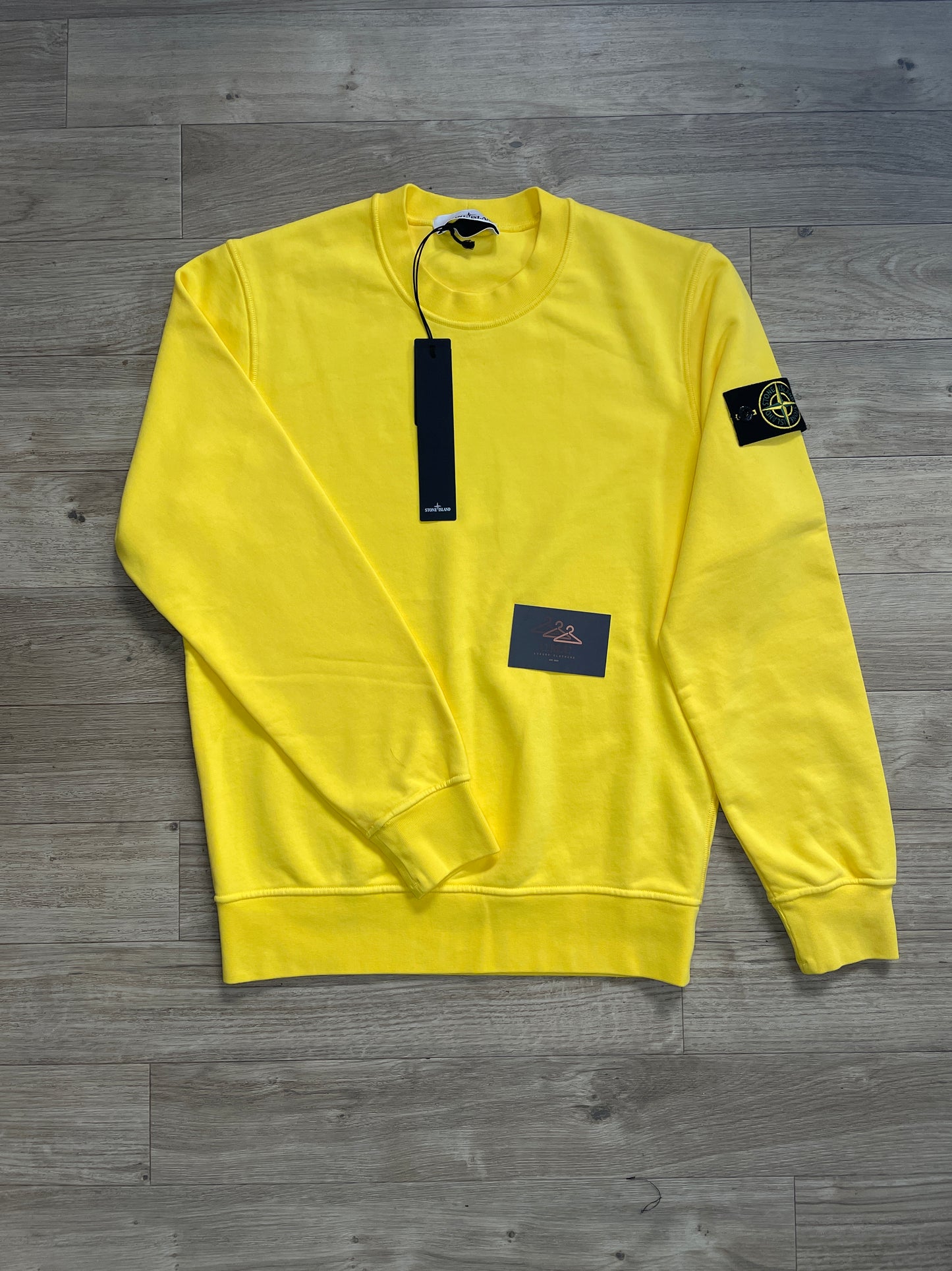 Yellow stone island crewneck sweatshirt