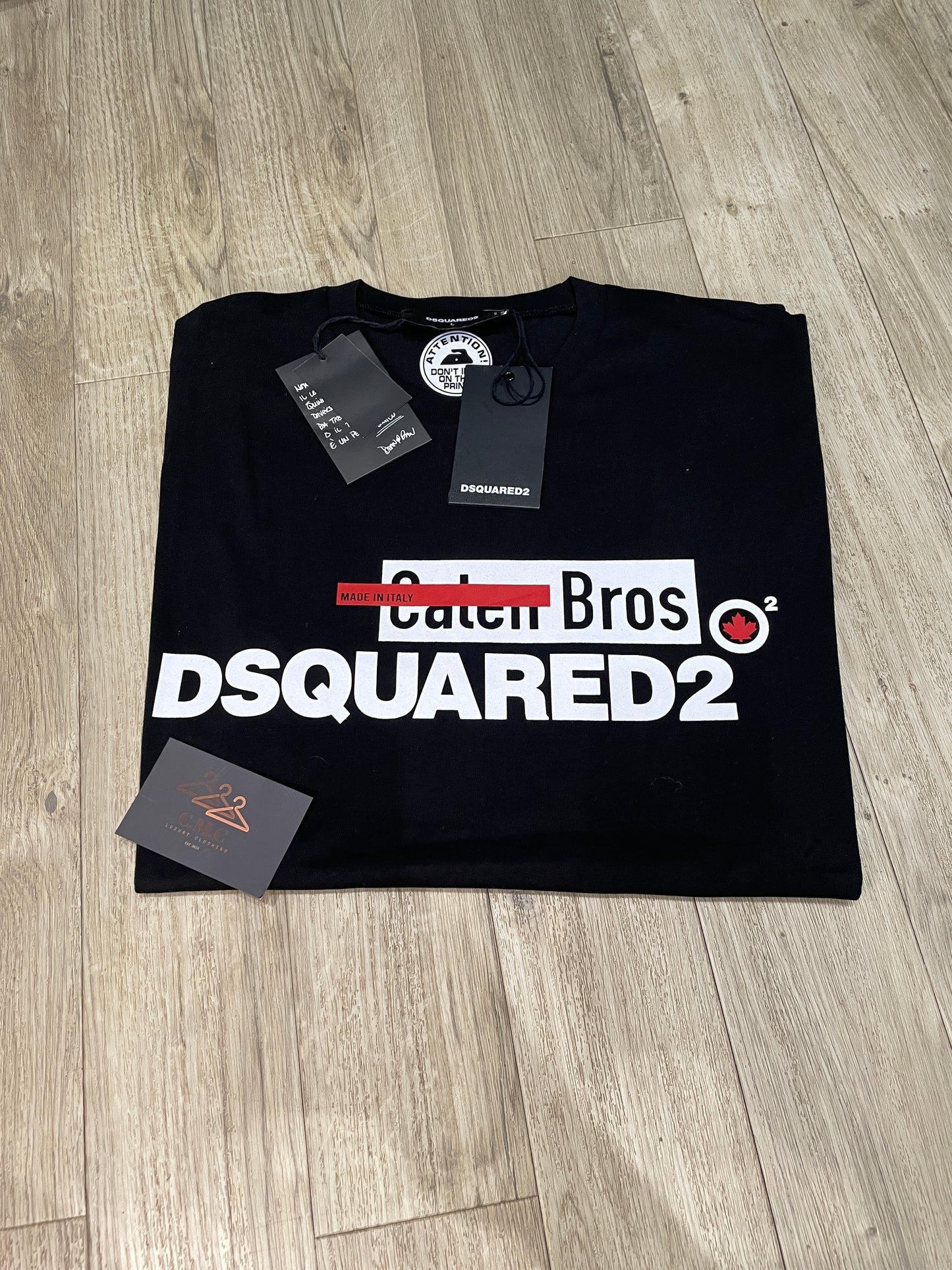 Dsquared2 Caten Bros Logo T-shirt in Black